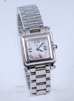 Lot 2395 - A lady's Chopard 'Happy Sport' stainless steel...