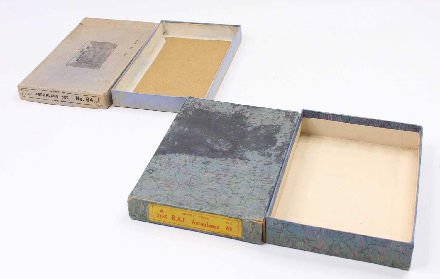 Lot 1090 - 2 Dinky Toys pre-war empty Aeroplane Set boxes...
