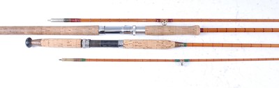 Lot 340 - A Hardy 10' two piece split cane salmon rod in...