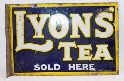 Lot 61 - An original Lyons Tea wall mounted double...