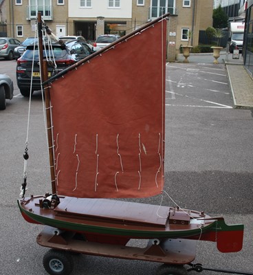 Lot 65 - A wooden scratch-built model of a cat single...