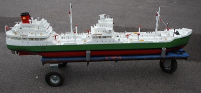 Lot 68 - A wooden scratch built model of a Shell...