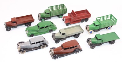 Lot 1148 - 9 Dinky Toys early issues group consisting of,...
