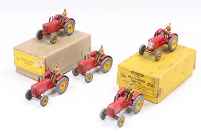 Lot 1033 - 2 Dinky Toys No. 27A Massey Harris Tractor...