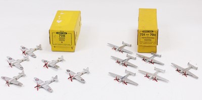 Lot 1068 - 2 Dinky Toys fighter plane original trade...