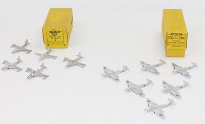 Lot 1069 - 2 Dinky Toys fighter plane original trade...