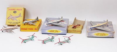 Lot 1070 - Dinky Toys boxed and unboxed aircraft group to...