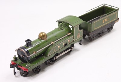 Lot 260 - 1927-8 Hornby clockwork 4-4-0 loco & tender,...