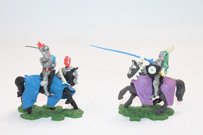 Lot 1544 - Britains mounted Swoppet knights in blue and...