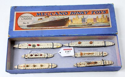 Lot 1187 - Dinky Toys pre-war Gift Set 51 "Famous Liners"...