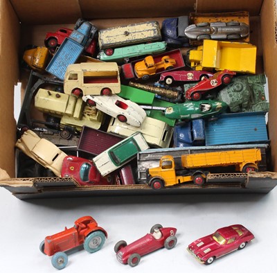 Lot 1705 - One tray containing mostly Dinky Toys in play...