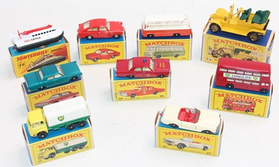 Lot 1663 - One tray containing 9 boxed Matchbox Lesney...