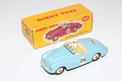 Lot 1753 - Dinky Toys, 107 Sunbeam Alpine Sports, pale...