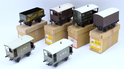 Lot 249 - Six Bassett-Lowke 4-wheel wagons: B/L(Carette)...