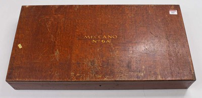 Lot 103 - Meccano No.6A polished wooden set box...