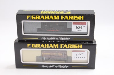 Lot 654 - Two Farish N gauge 0-6-0 diesel shunters:...