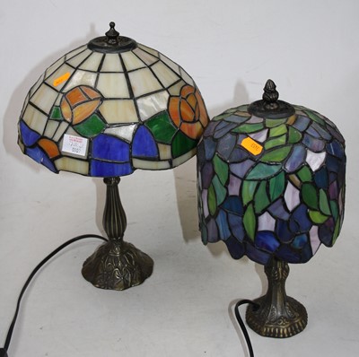 Lot 7 - A 20th century Tiffany style table lamp,...