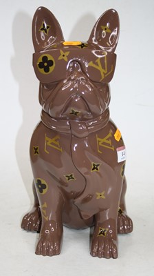 Lot 14 - A modern composition model of a seated dog...