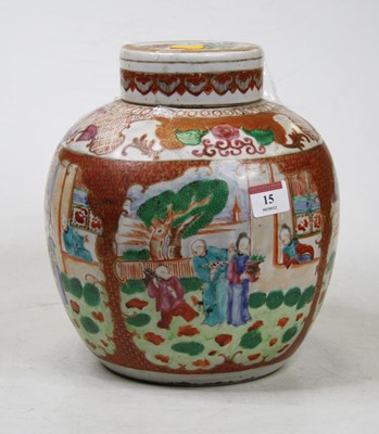 Lot 15 - A 19th century Chinese famille rose ginger jar...