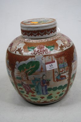 Lot 15 - A 19th century Chinese famille rose ginger jar...