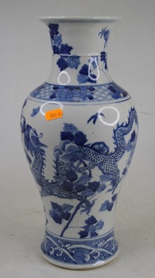 Lot 40 - A Chinese blue and white glazed vase, of...