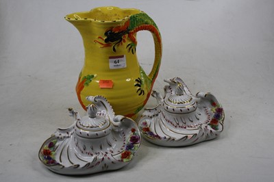 Lot 64 - A pair of German Rococo style porcelain...
