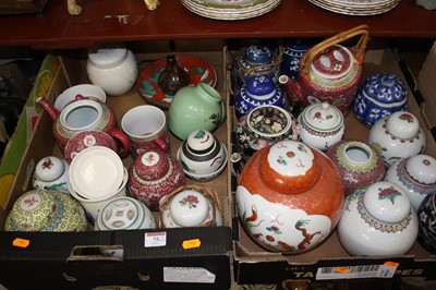 Lot 75 - Two boxes of various Chinese ceramics to...