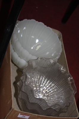 Lot 91 - A set of three Art Deco style holophane...