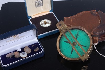 Lot 348 - A mother of pearl RAF wings brooch, together...