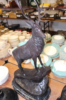 Lot 123 - A pair of reproduction bronzed figures of...