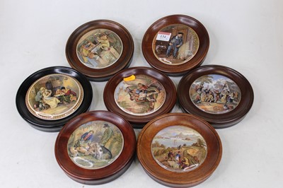 Lot 134 - A collection of seven Victorian Prattware pot...