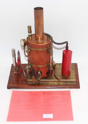 Lot 74 - Cheddar Models Gas Powered Fire Tube boiler,...
