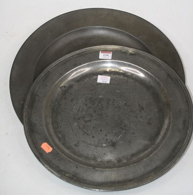 Lot 139 - An early 19th century pewter charger having...