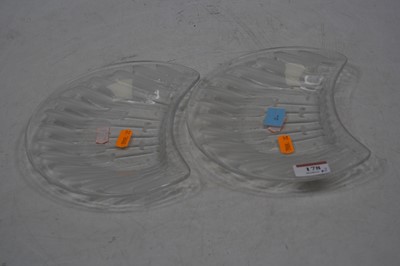 Lot 178 - A pair of Lalique style shell shaped hors...