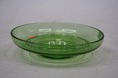 Lot 177 - An Art Deco green glass bowl, unsigned, dia. 25cm