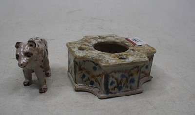 Lot 188 - A continental faience inkstand, probably early...