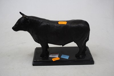 Lot 197 - A reproduction bronze model of a standing bull...