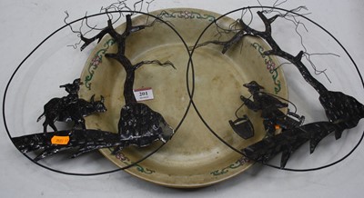 Lot 201 - A Chinese stoneware shallow bowl, dia. 31cm,...