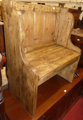 Lot 1245 - A contemporary rustic stained pine single hall...