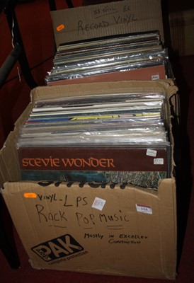 Lot 155 - Two boxes of various vinyl LPs to include...