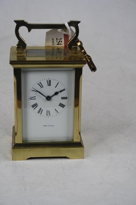 Lot 254 - A 20th century lacquered brass cased carriage...