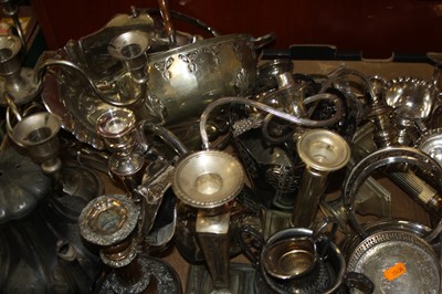 Lot 237 - Assorted plated wares, to include basket,...