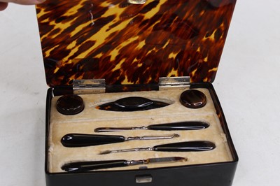 Lot 375 - A George V faux tortoiseshell lady's manicure...