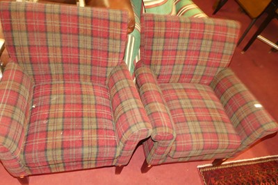 Lot 1341 - A pair of contemporary tartan fabric...