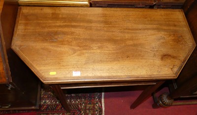 Lot 1377 - A 19th century mahogany fold-over tea table,...