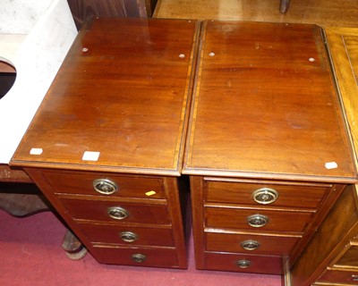 Lot 1382 - A pair of circa 1900 mahogany and satinwood...
