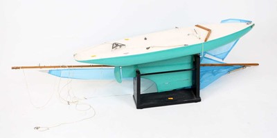 Lot 100 - A scratch built wooden model of a Pond Yacht,...