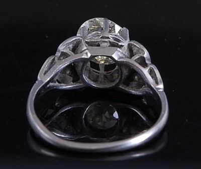 Lot 2184 - A white metal diamond solitaire ring,...