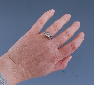 Lot 2184 - A white metal diamond solitaire ring,...