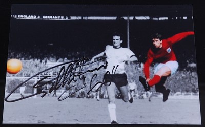 Lot 1270 - Sir Geoff Hurst, a 10 x 15cm photograph of...